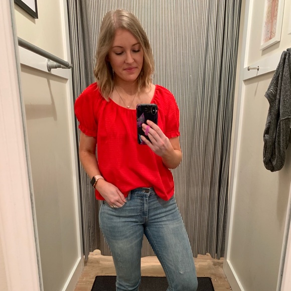madewell texture and thread peasant top